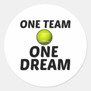 TENNIS ONE TEAM ONE DREAM SPORT RUNDER AUFKLEBER