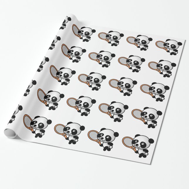 Tennis-Panda Geschenkpapier (Ungerollt)
