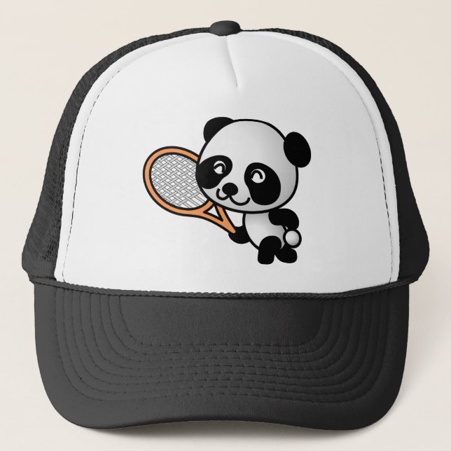 Tennis Panda Truckerkappe (Vorderseite)