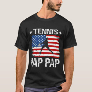 Tennis PAP PAP USA Flag Vatertag T-Shirt