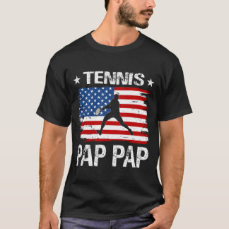 Tennis PAP PAP USA Flag Vatertag T-Shirt