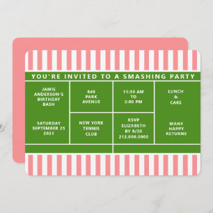 Tennis-Party Einladung