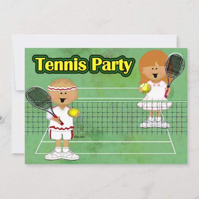 Tennis-Party Einladung (Vorderseite)