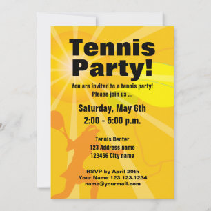 Tennis-Party Einladungsschablone Einladung