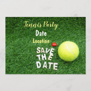 Tennis-Party mit Tennisball Einladung