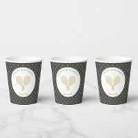 Tennis Party Personalisiert Grau und Gold
