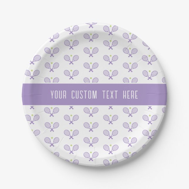 Tennis Pattern Custom Tennis Pappteller (Vorderseite)