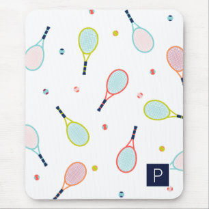 Tennis Pattern Sport Thema Personalisiert Monogram Mousepad