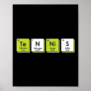 Tennis Periodensystem Elemente Sport Lustiger Spie Poster