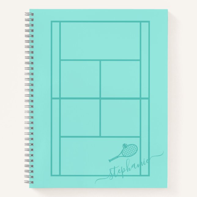 Tennis Personalisiert Calligrafy Name Custom  Notizbuch (Vorderseite)
