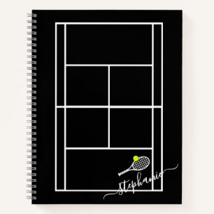 Tennis Personalisiert Eleganter Script Individuell Notizbuch