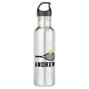 Tennis Personalisiert Silver Gray Edelstahlflasche