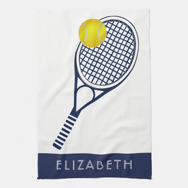Tennis-Personalisierter Name oder Monogramm Handtuch (Vertikal)