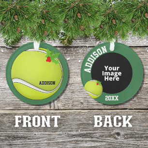 Tennis Personalisiertes Foto Weihnachten Ornament