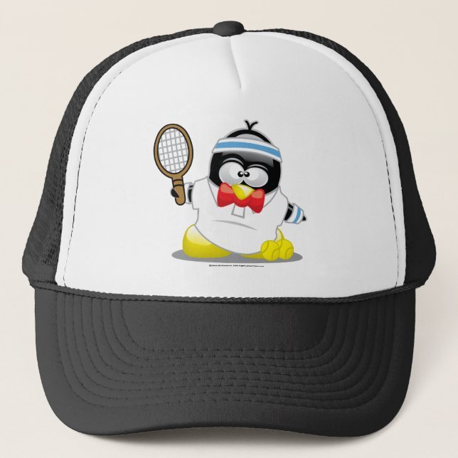 Tennis-Pinguin Truckerkappe (Vorderseite)