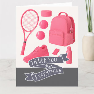 Tennis Pink Geworben geklappt Dankeschön Karte