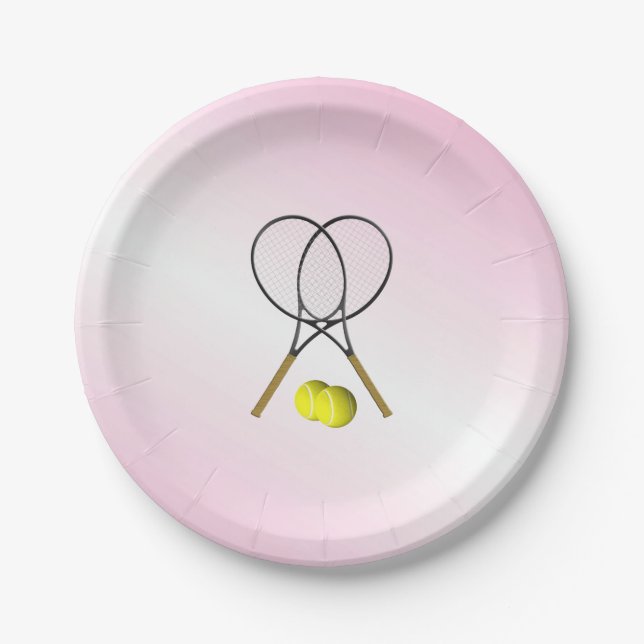 Tennis Pink Sports Pappteller (Vorderseite)