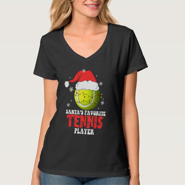 Tennis Player Christmas Tennis   T-Shirt (Vorderseite)