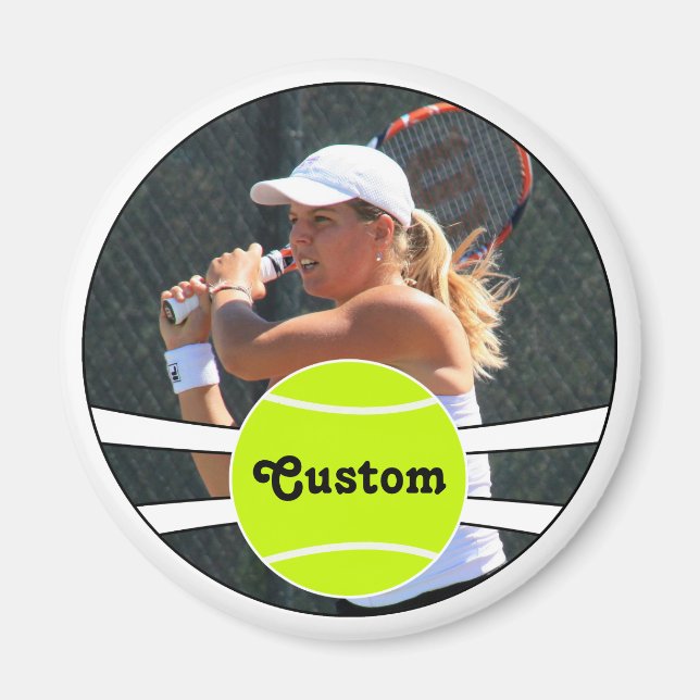 Tennis Player Custom Player Foto & Name oder Text Magnet (Vorne)