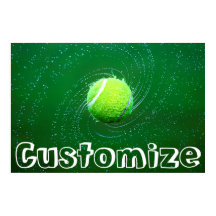 Tennis Player Custom Text Spinning Tennis Ball