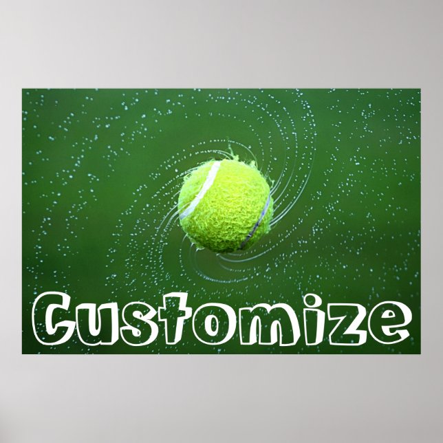 Tennis Player Custom Text Spinning Tennis Ball Poster (Vorne)