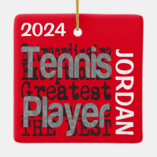 Tennis Player Extraordinaire CUSTOM Keramikornament