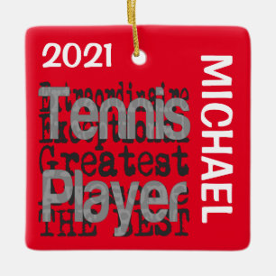 Tennis Player Extraordinaire CUSTOM Keramikornament
