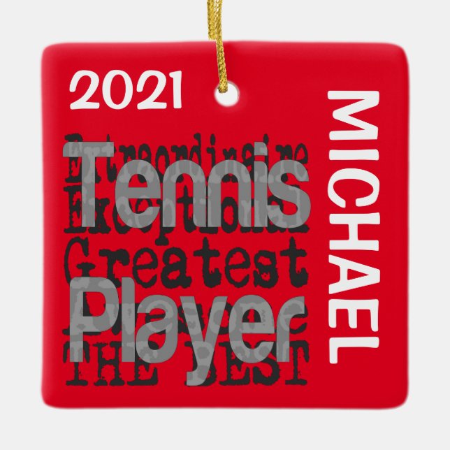 Tennis Player Extraordinaire CUSTOM Keramikornament (Vorderseite)