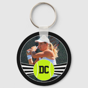 Tennis Player Foto und Initials Custom Key Chains Schlüsselanhänger