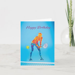 Tennis Player Geburtstagskarte Karte