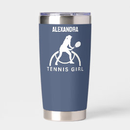 Tennis Player Girl, Tennis Girl Geburtstagsinsulat Thermobecher