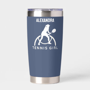 Tennis Player Girl, Tennis Girl Geburtstagsinsulat Thermobecher