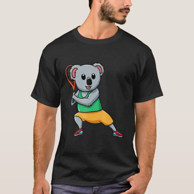 Tennis Player Koala Bear Tennis Coach Racket Game T-Shirt (Vorderseite)