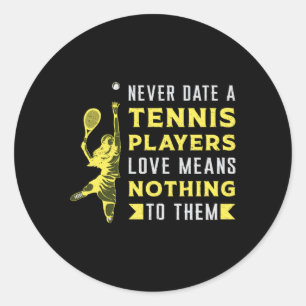 Tennis Player Match Racket Sportplatz Funny Gesche Runder Aufkleber