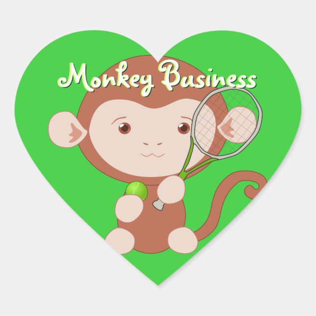 Tennis Player Monkey Stickers (Vorderseite)