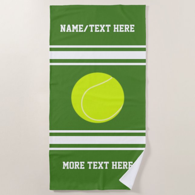 Tennis Player Name Team Club Name Custom Color Strandtuch (Vorderseite)