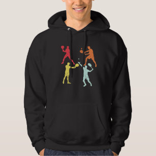 Tennis Player Silhouette Rackets Balls Cool Männer Hoodie