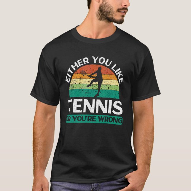 Tennis Player Single verdoppeln Racquetsportschlau T-Shirt (Vorderseite)