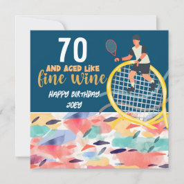 Tennis Player spielt Tennis 70. Geburtstag