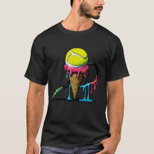 Tennis Player Tropfen Eiscreme T-Shirt