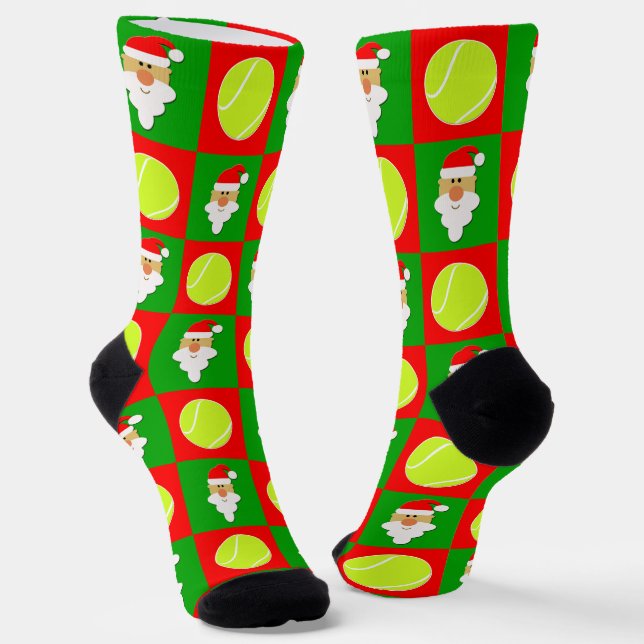 Tennis Player Weihnachten Weihnachtsfeiertag Socken (Gewinkelt)