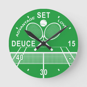 Tennis Players, Tennis Clock. Runde Wanduhr