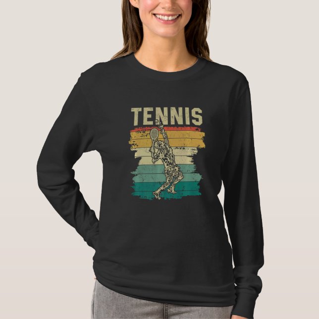 Tennis Players Vintag Court Sportarten T-Shirt (Vorderseite)