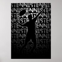 Tennis Poster | Metallische Farbe | Tennisgeschenk