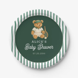 Tennis Preppy Bear Baby Dusche Pappteller