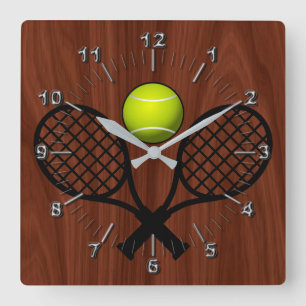 Tennis Quadratische Wanduhr