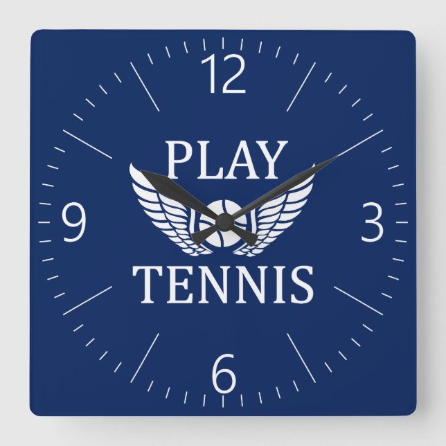 Tennis Quadratische Wanduhr (Vorderseite)
