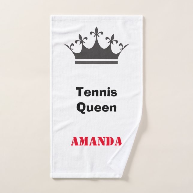 Tennis Queen modernisieren Text mit Krone Handtuch (Handtuch)