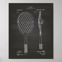 Tennis Racket 1921 Patent Art Chalkboard