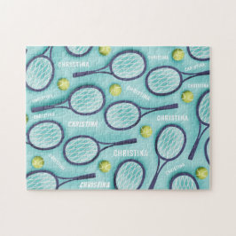 Tennis Racket Ball & Kids Vorbild Niedlich Sport Puzzle